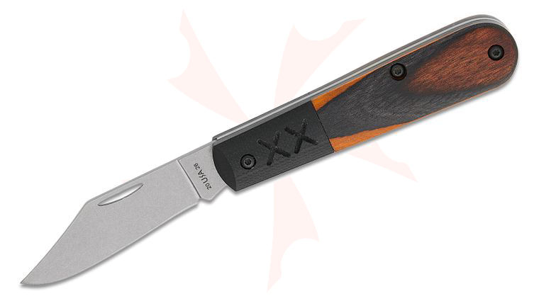 Case  inchCut of the Month inch September Crossroads XR Barlow Slipjoint Pocket Knife 3.38 inch Closed, S35VN Stonewashed Clip Point Blade, Sloped Ember Glow DymaLux Wood Handles with Black G10 Bolsters (XR71009 1/2 S35VN)