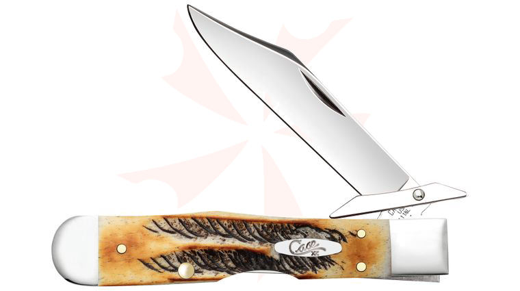 Case 6.5 Burnt Bone Stag Cheetah Cub Pocket Knife 3.5 inch Closed (6.511 1/2L SS) 