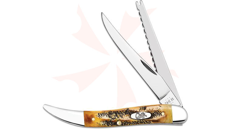 Case 6.5 Burnt Bone Stag Fishing Knife 4.25 inch Closed (6.520094F SS) 