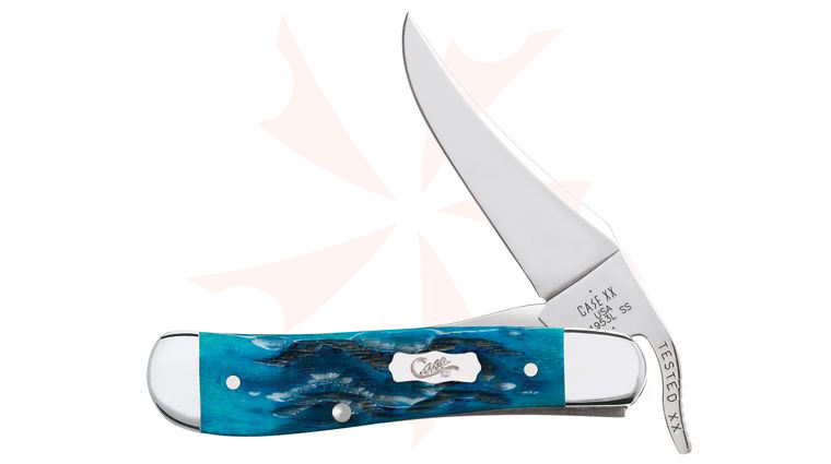 Case Burrow Jig Sky Blue Bone RussLock Pocket Knife 4.13 inch Closed (61953L SS)