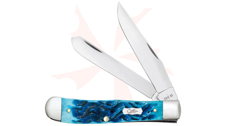 Case Burrow Jig Sky Blue Bone Trapper Pocket Knife 4.13 inch Closed (6254 SS)