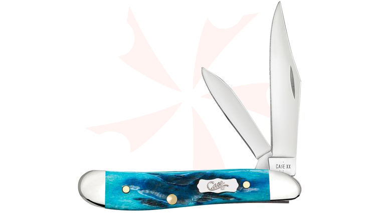Case Burrow Jig Sky Blue Bone Peanut Pocket Knife 2.88 inch Closed (6220 SS)