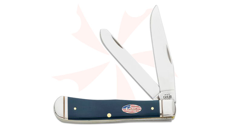 Case American Smooth Navy Blue Synthetic Trapper 4.13 inch Closed (4254 SS) w/ Gift Box