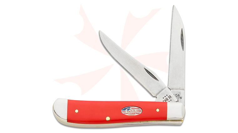 Case American Workman Red Synthetic Mini Trapper Pocket Knife 3.5 inch Closed (4207W CS)