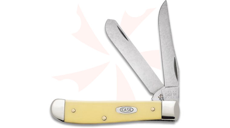 Case Yellow Synthetic Mini Trapper Pocket Knife 3-1/2 inch Closed (3207 CS)