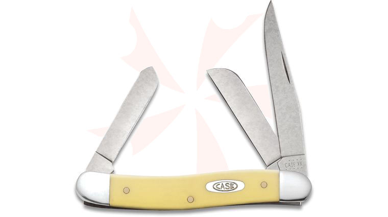Case Yellow Synthetic Medium Stockman Pocket Knife 3-5/8 inch Closed (3318 CS)