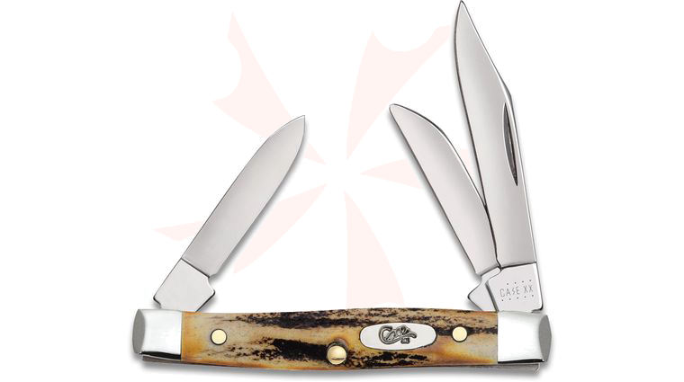 Case Small Stockman Genuine India Stag Handle 2-5/8 inch Closed (5333 SS)