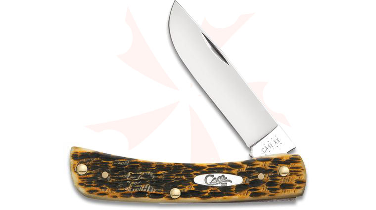 Case Peach Seed Jigged Amber Bone Sod Buster Jr 3-5/8 inch Closed (6137 SS)