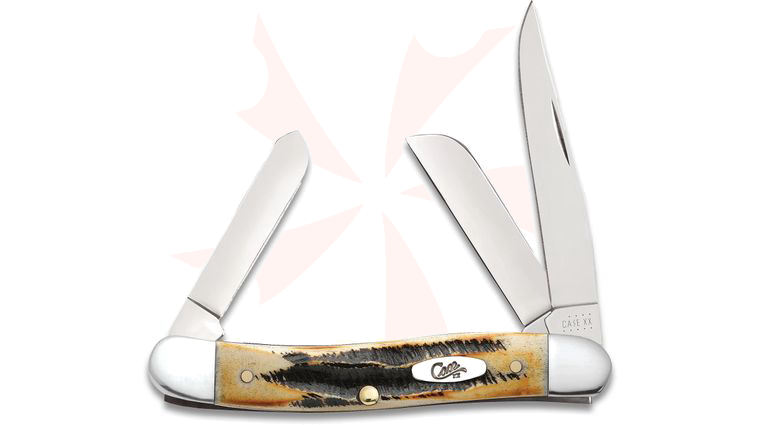 Case 6.5 Burnt Bone Stag Medium Stockman 3-5/8 inch Closed (6.5318 SS) 