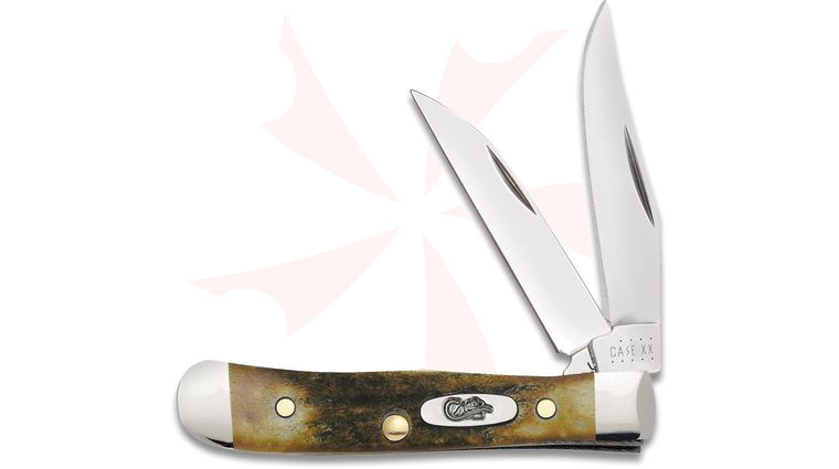 Case Genuine Burnt Stag Tiny Trapper 2-3/8 inch Closed (52154W SS)