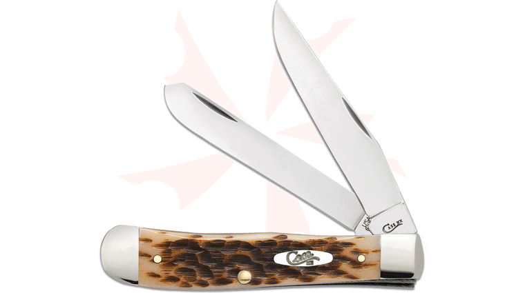 Case Peach Seed Jig Amber Bone Trapper with Clip 4.125 inch Closed (6254C SS)