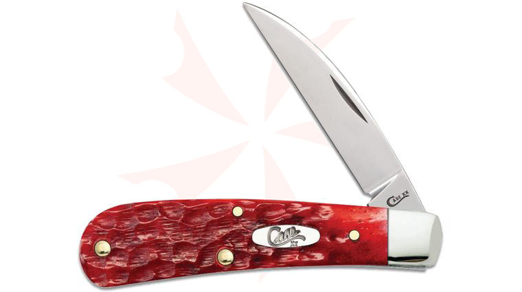 Case Jigged Dark Red Bone Wharncliffe Sway Back 3.19 inch Closed (TB61117 CV)