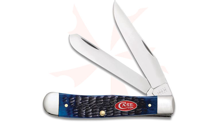 Case Rogers Jig Navy Blue Bone Trapper Red Shield 4-1/8 inch Closed (6254 SS)