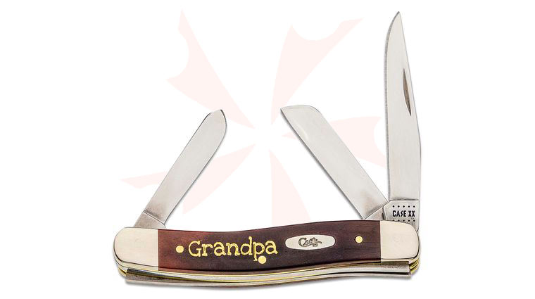 Case Grandpa Embellished Smooth Chestnut Bone Medium Stockman 3.63 inch Closed (6318 SS)