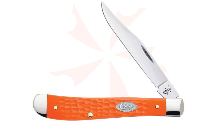 Case SparXX Jigged Orange Synthetic Slimline Trapper 4-1/8