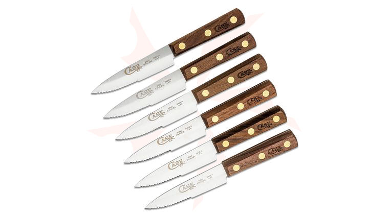 Case Household Cutlery 4.5 inch Serrated Steak Knife Set, Set of 6 Knives, Presentation Box