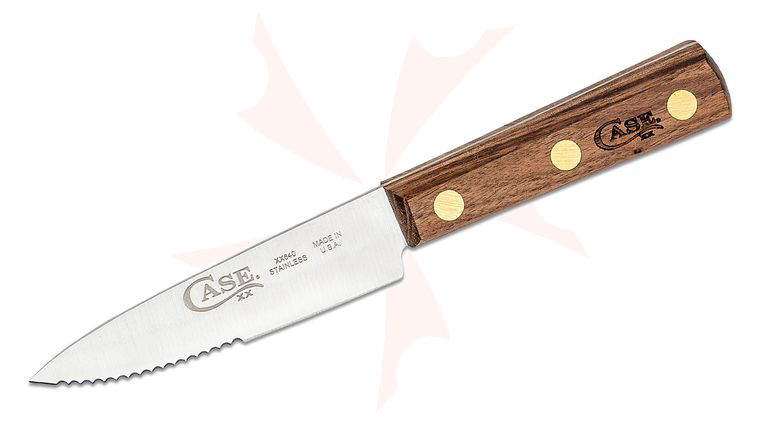 Case Household Cutlery 4.5 inch Serrated Steak Knife, Tru-Sharp Stainless Steel, Walnut Wood Handle (XX640)
