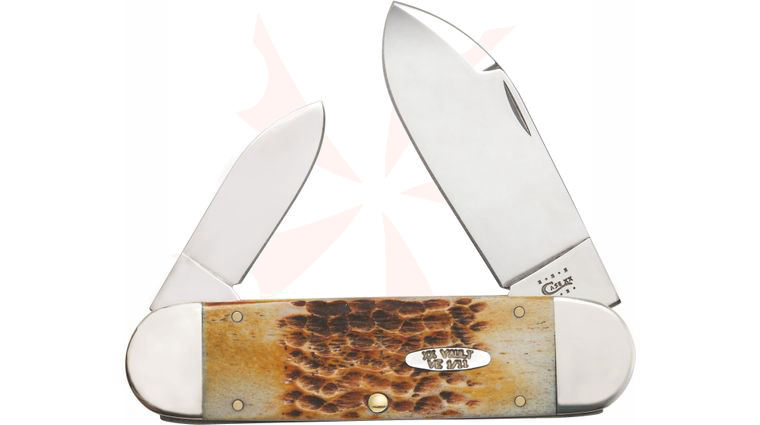 Case Vault Jigged Burnt Amber Bone Elephant's Toe 4-1/2 inch Closed (6250 SS)