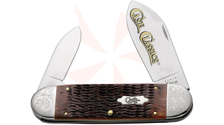 Case Classics Elephant's Toe 4-1/2 inch Closed (6250 SS), Etched Bolsters