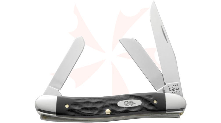 Case Black Jigged Synthetic Medium Stockman 3-5/8 inch Closed (6318 SS)