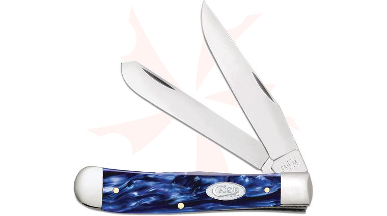 Case Smooth Blue Pearl Kirinite Trapper Pocket Knife 4.13 inch Closed (10254 SS)
