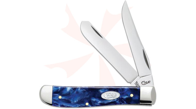 Case Smooth Blue Pearl Kirinite Mini Trapper 3.5 inch Closed (10207 SS)