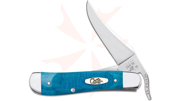 Case Sawcut Jigged Caribbean Blue Bone RussLock 4.25 inch Closed (61953L SS)