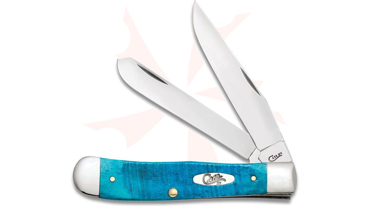 Case Sawcut Jigged Caribbean Blue Bone Trapper 4.13 inch Closed (6254 SS)