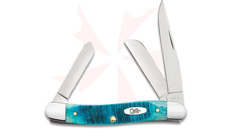 Case Sawcut Jigged Caribbean Blue Bone Medium Stockman 3.63 inch Closed (6318 SS)