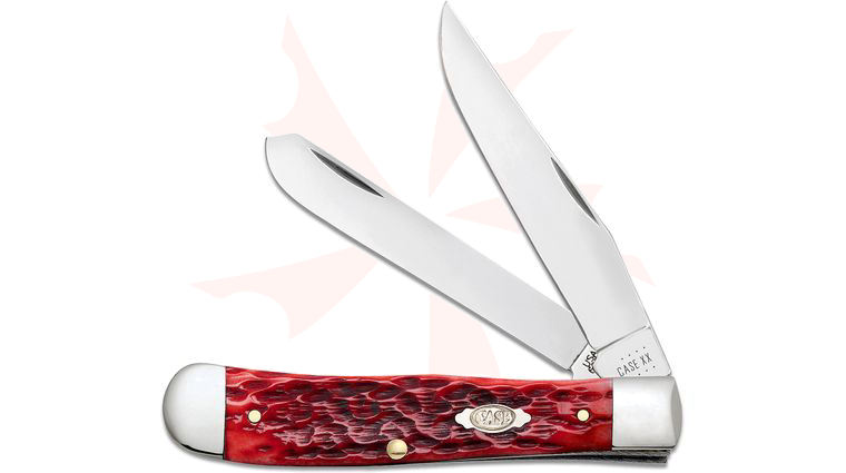 Case Peach Seed Jig Dark Red Bone Trapper 4.13 inch Closed (6254 CS)