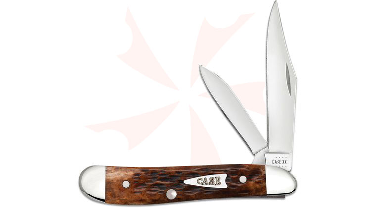 Case Peach Seed Jigged Brown Bone Peanut Pocket Knife 2.88 inch Closed (6220 SS)