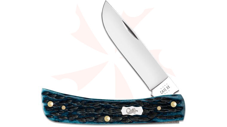 Case Pocket Worn Peach Seed Jig Mediterranean Blue Bone Sod Buster Jr. Pocket Knife 3.6 inch Closed (6137 SS)
