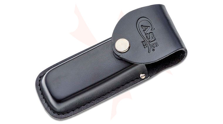 Case Large Embossed Black Leather Sheath