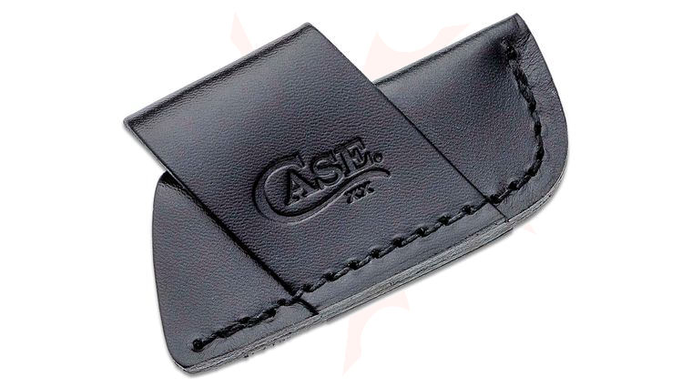 Case Medium Black Leather Side-Draw Belt Sheath