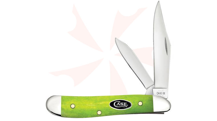 Case Smooth Green Apple Bone Peanut Pocket Knife 2.88