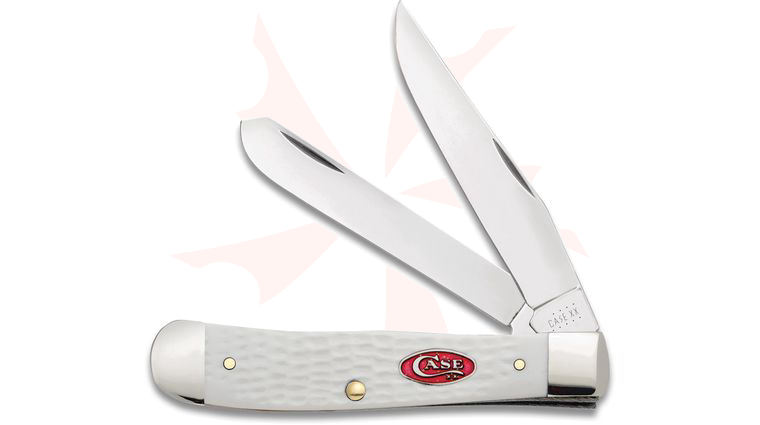 Case SparXX Trapper 4-1/8 inch Jigged White Synthetic Handles (6254 SS)