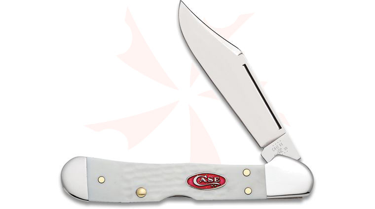 Case SparXX Mini CopperLock 3-5/8 inch Jigged White Synthetic Handles (61749L SS)