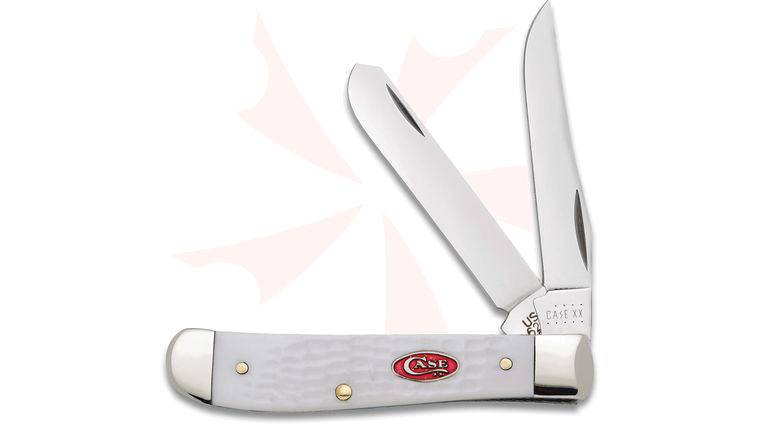 Case SparXX Mini Trapper 3-1/2 inch Jigged White Synthetic Handles (6207 SS)