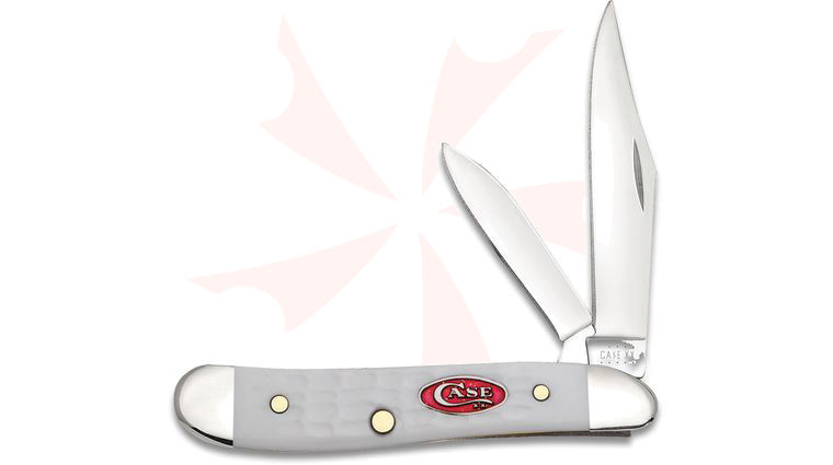 Case SparXX Peanut 2-7/8 inch Jigged White Synthetic Handles (6220 SS)
