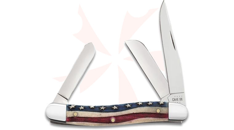 Case Star Spangled Embellished Smooth Natural Bone Medium Stockman 3.625 inch Closed (6318 SS)