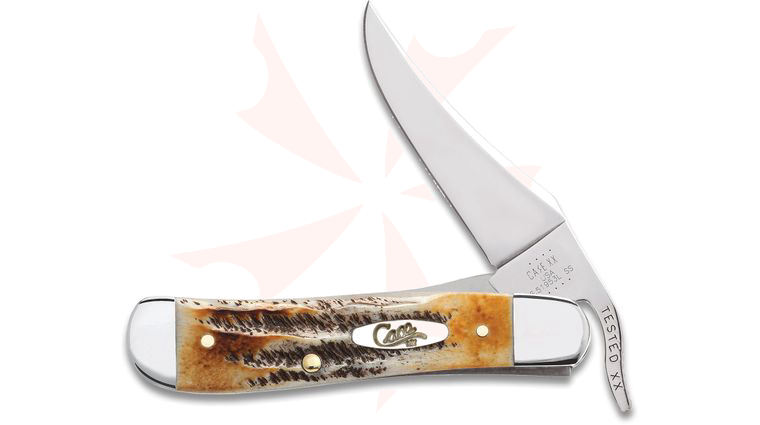 Case 6.5 Burnt Bone Stag RussLock 4-1/4 inch Closed (6.51953L SS) 