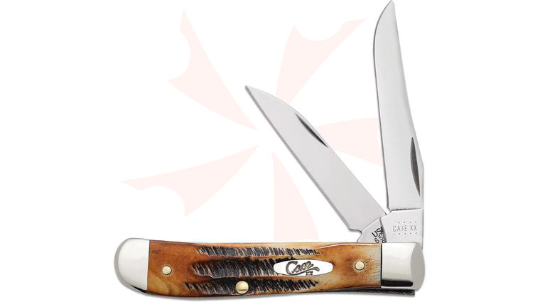 Case 6.5 Burnt Bone Stag Mini Trapper 3-1/2 inch Closed (6.5207W SS) 