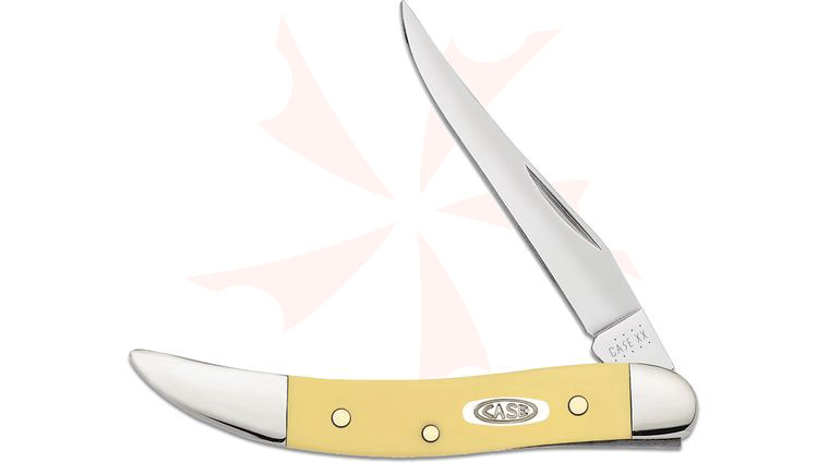Case Smooth Yellow Synthetic Small Texas Toothpick Pocket Knife 3 inch Closed (310096 SS)
