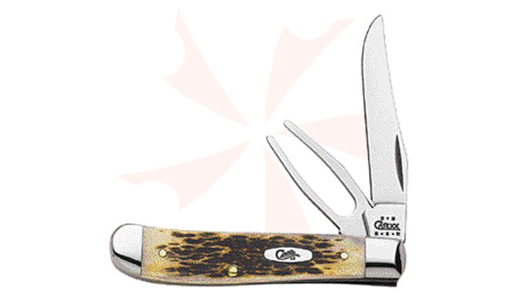Case (6207GSS) Amber Bone Mini Trapper 3-1/2 inch Closed with Golf Tool