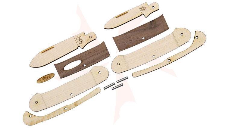 Case Wooden Pocket Knife Kit, Canoe, Dark Wood Handles, Gift Box/Tin