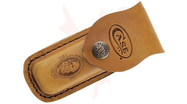 Case Medium Job Case Leather Sheath, Brown, 5 inch Closed