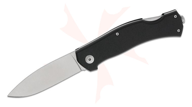Casstrom Sweden Lars Fält EDC Lockback Folding Knife 3 inch 14C28N Satin Drop Point Blade, Black Paperstone Handles