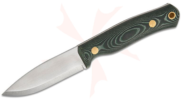 Casstrom Sweden No. 8 SFK Fixed Blade Knife 3.25 inch 14C28N Scandi Ground Blade, Green Micarta Handles, Leather Sheath with Fire Steel