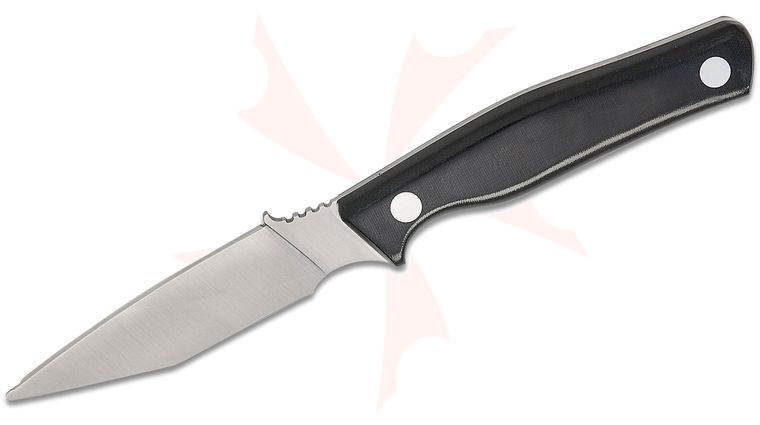 Casstrom Sweden Field Dresser Fixed Blade Knife 3.5 inch 14C28N Blunt Tip Blade, Black Micarta Handles, Kydex Sheath