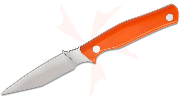 Casstrom Sweden Field Dresser Fixed Blade Knife 3.5 inch 14C28N Blunt Tip Blade, Orange G10 Handles, Kydex Sheath